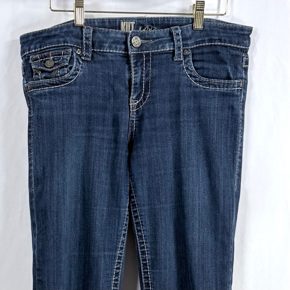 Kut from the Kloth Bootcut Jeans Dark Wash Contrast Stitch KP535MB Size 10‎